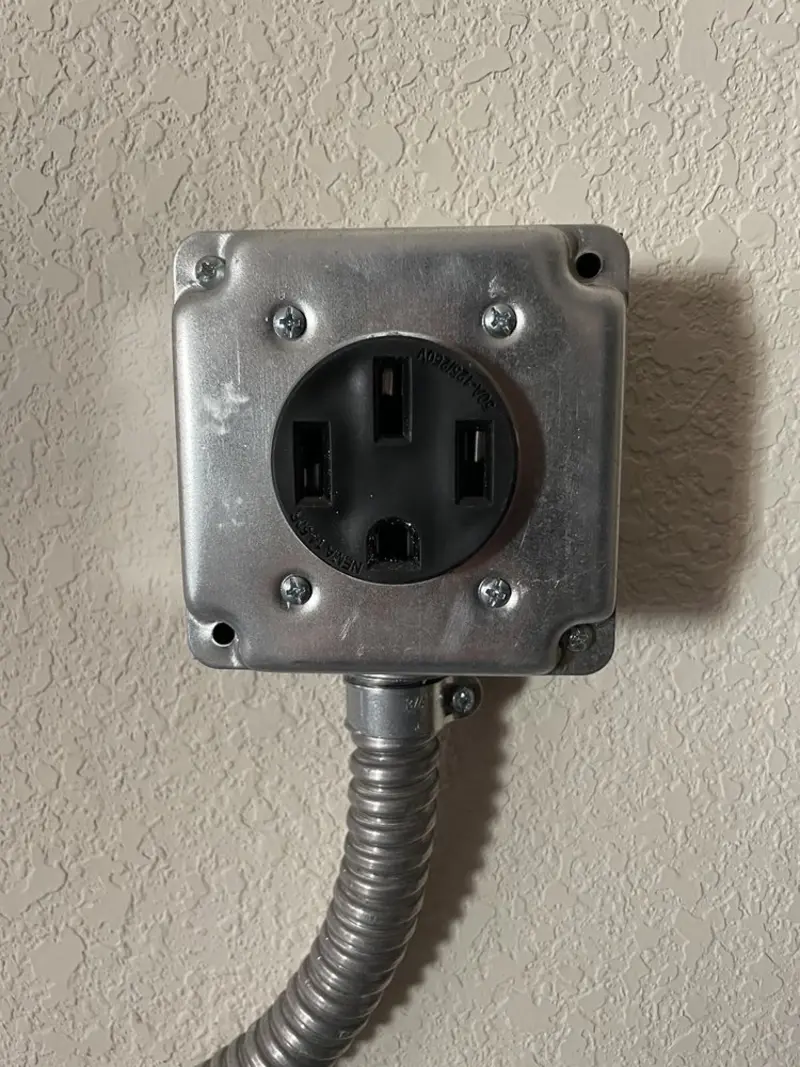 NEMA 14-50 outlet installed for Smart Home Electrical in Tracy